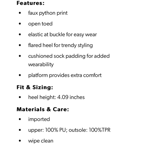 Faux Python Platform Heels - Picture 3 of 4